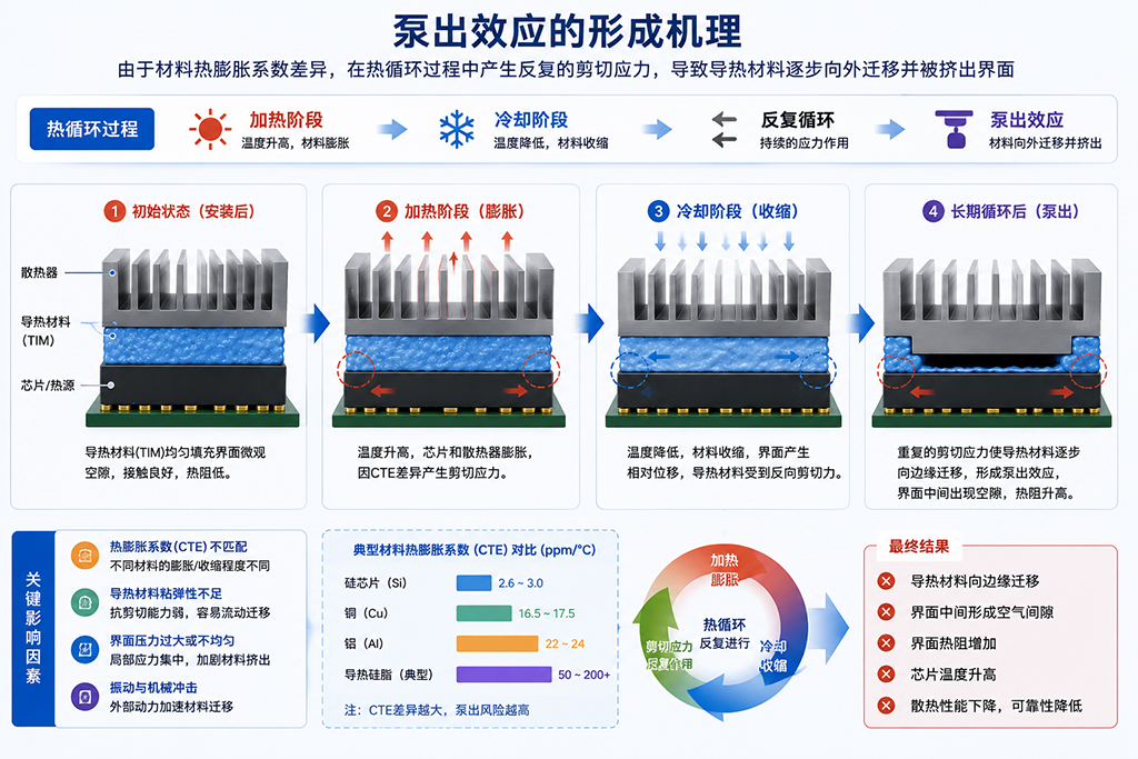 导热材料泵出效应形成机理 导热材料泵出效应形成机理