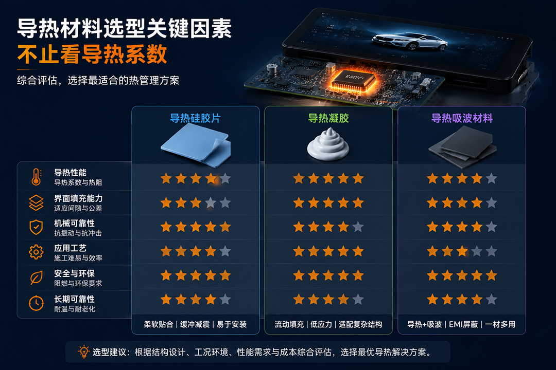 车载显示器导热材料选型逻辑 车载显示器导热材料选型逻辑