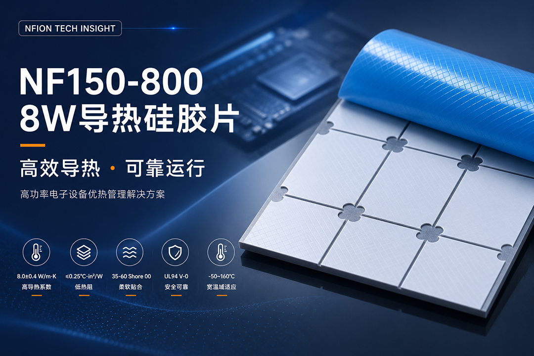 高功率时代的热管理新选择:8W导热硅胶片NF150-800如何实现高效散热与可靠运行