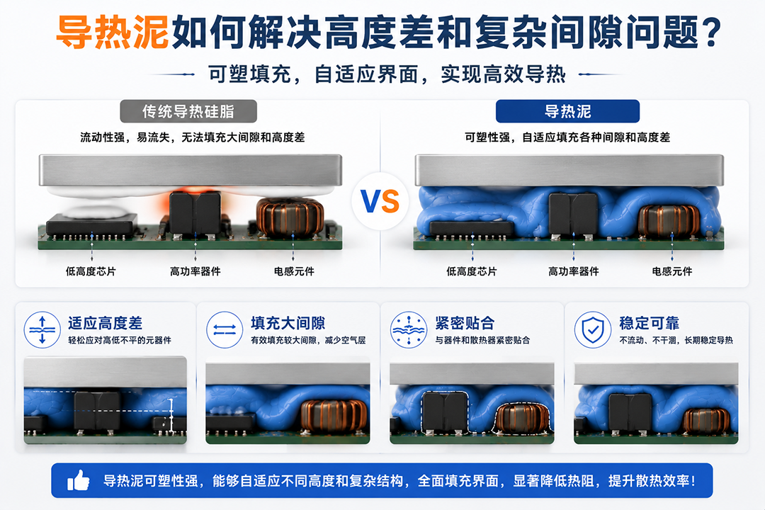 导热泥如何解决高度差和复杂间隙问题