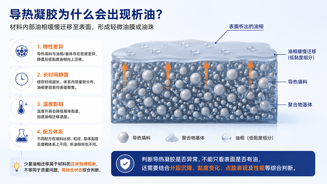 导热凝胶为什么会出现析油? 导热凝胶为什么会出现析油?