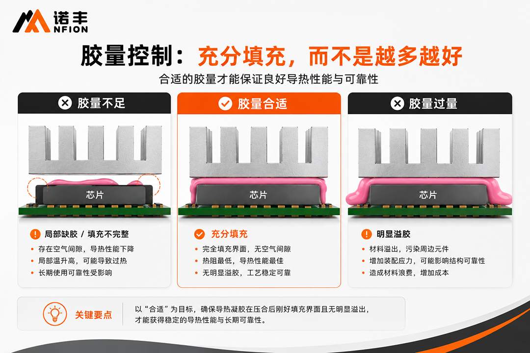 胶量不足 / 合适 / 过量
