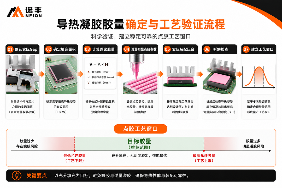 导热凝胶胶量确定与工艺验证流程