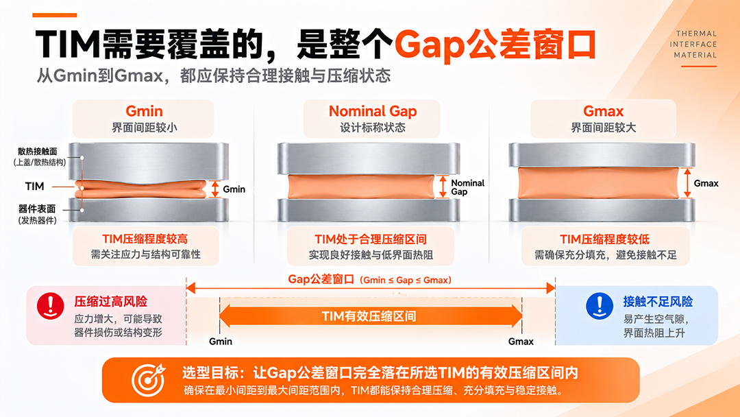 TIM需要覆盖的,是整个Gap公差窗口 TIM需要覆盖的,是整个Gap公差窗口