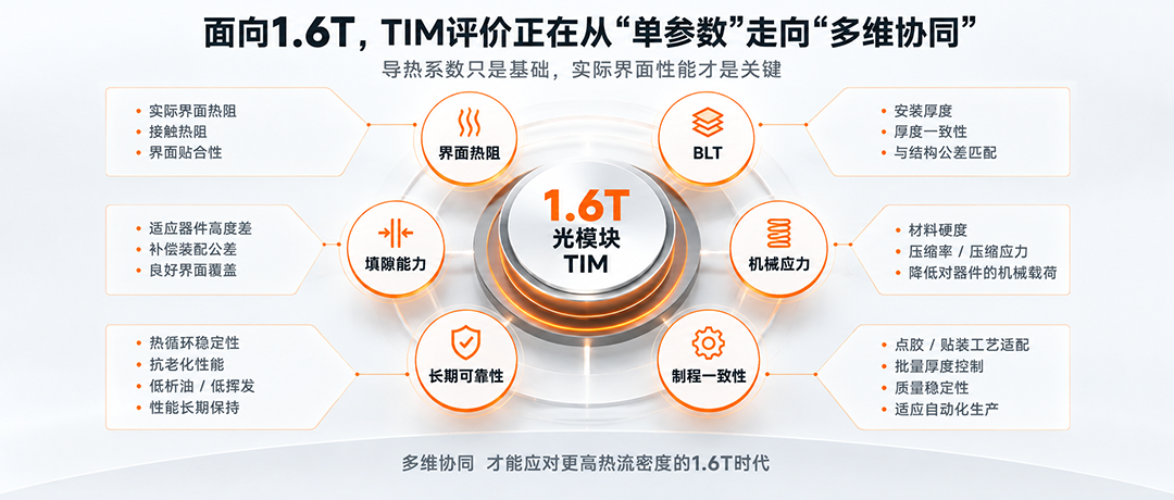 1.6T光模块导热界面材料TIM关键评价指标体系 1.6T光模块导热界面材料TIM关键评价指标体系