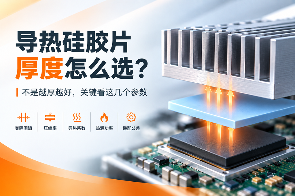 导热硅胶片厚度怎么选，综合考虑实际间隙、压缩率、导热系数、热源功率和装配公差