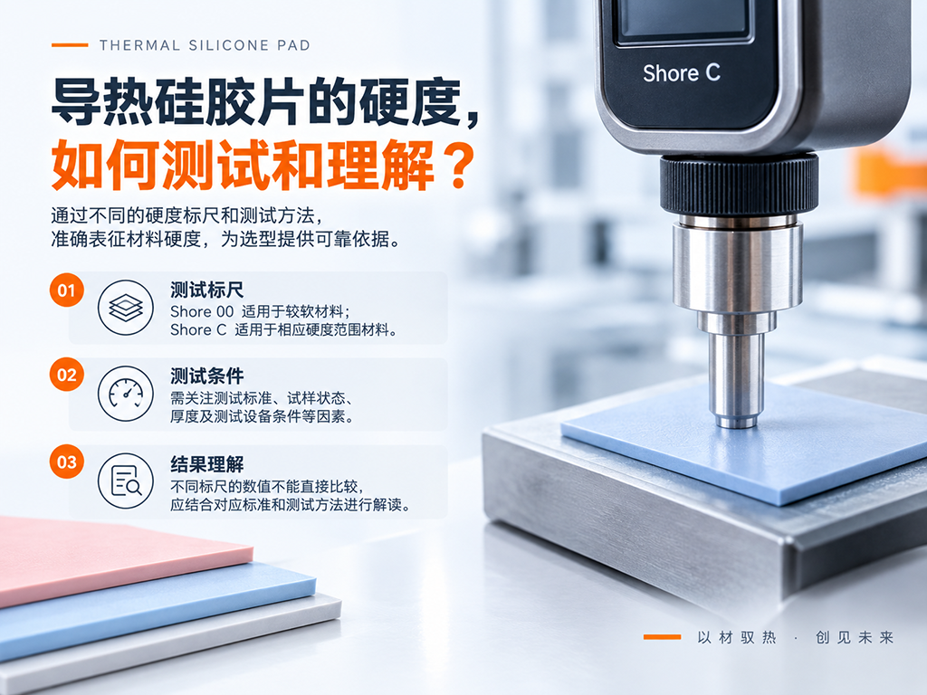 硬度计测量导热硅胶片的示意图